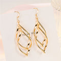 European and american cross-border earrings, gold-plated double-ring buckle earrings, earrings, european and american creative long double-twist tassel earrings