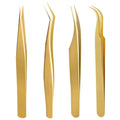 Ready-to-ship eyelash tweezers for lash artists: dolphin & gold feather precision tweezers for eyelash extensions & application - high-precision blooming tweezers - beauty tools