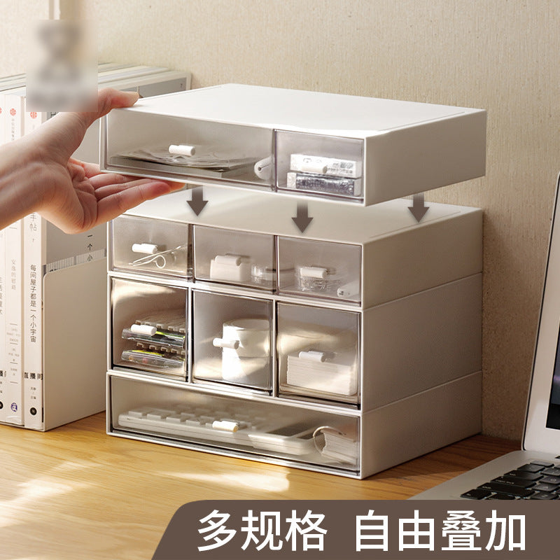 Desktop Storage Box Drawer Office Dormitory Stationery Cosmetics Multi-layer Function Organizing Storage Box