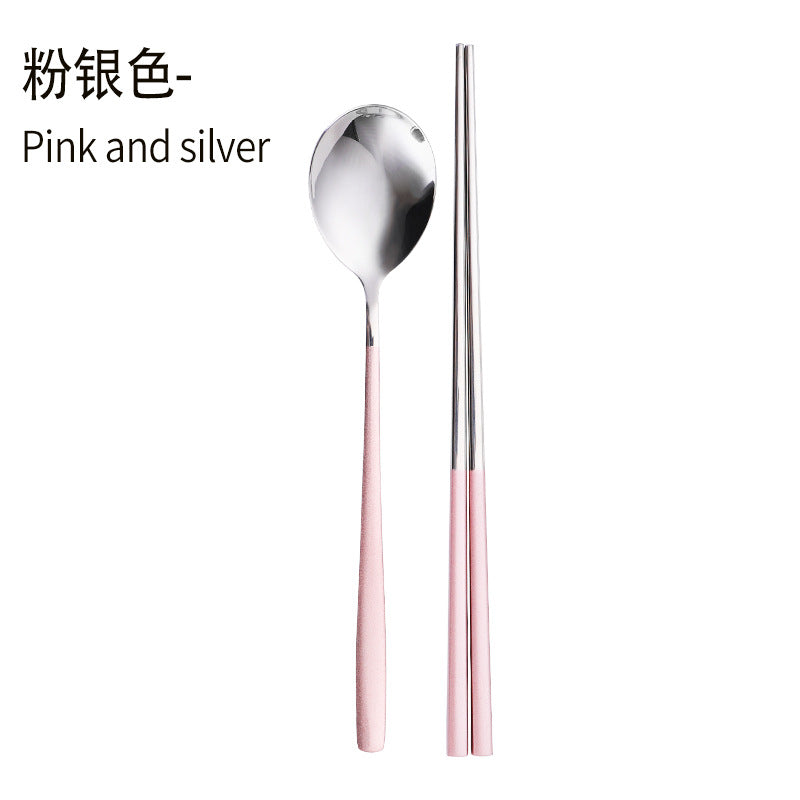 Daoqi 304 stainless steel portable tableware high value gift box spoon chopsticks two-piece set creative simple Korean tableware