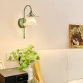 Rattan flower wall lamp nordic french cream lamp bright daily hook light aisle decorative wall lamp