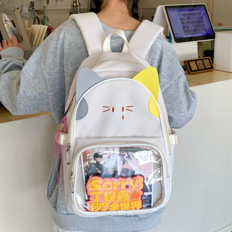 New high-value, fresh, sweet and cute female backpack, junior high school student schoolbag, light travel and large-capacity backpack.