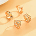 hot-selling fashion diamond ring combination niche design round sun irregular geometric jewelry wholesale