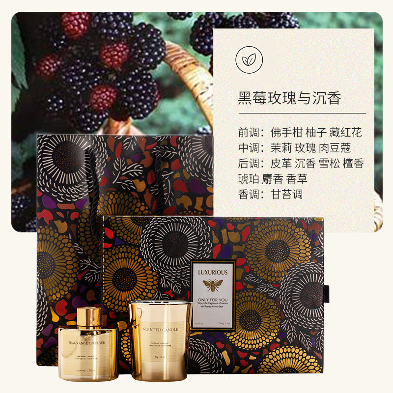 BYME electroplated two-color fragrance aromatherapy gift box aromatherapy candle set wedding birthday gift Christmas gift