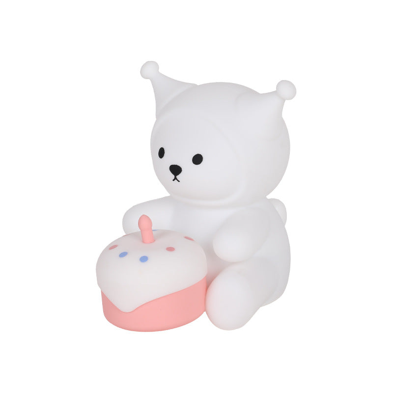 Factory direct cartoon bear silicone pat light - ambient ornament, night light, bedside lamp, holiday gift, sleep companion