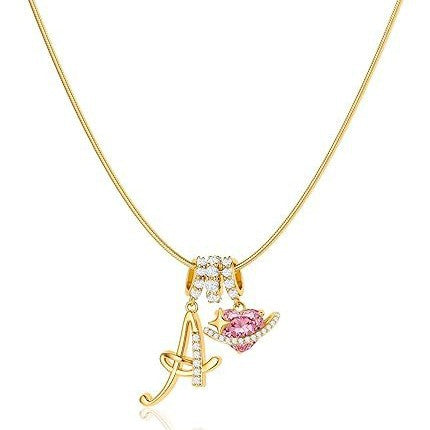 hot-selling dopamine 26 english letter necklace, girly, light luxury, niche, high-end letter diamond-studded necklace for women