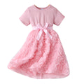 Girls' dress for toddlers and young children, 3d rose and bow dress