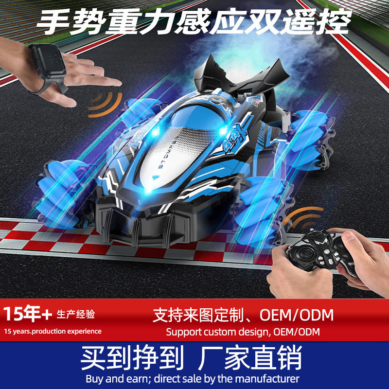 F1 remote control toy car - 360° universal joystick, all-around variable speed, rocket spray stunt racing f1 car