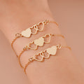 new arrivalfashion accessible luxury bracelet fashion best selling creative stainless steel heart chain bracelet 3-piece set