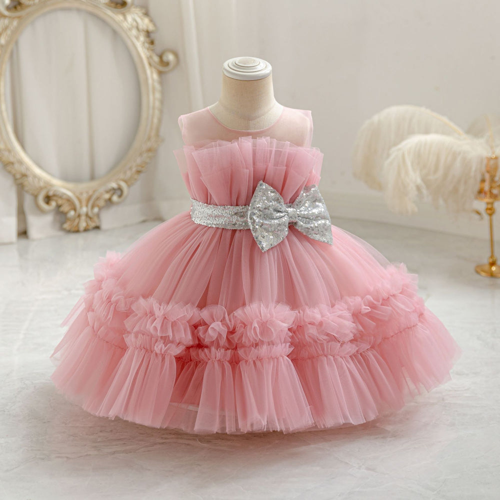 Fashionin stock baby girl evening dress fluffy wedding dress cake princess dress one year old dress baby dress