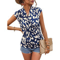 Pre-sale 72528#  cross-border women's fashion ins spring and summer versatile v neck printed shirt