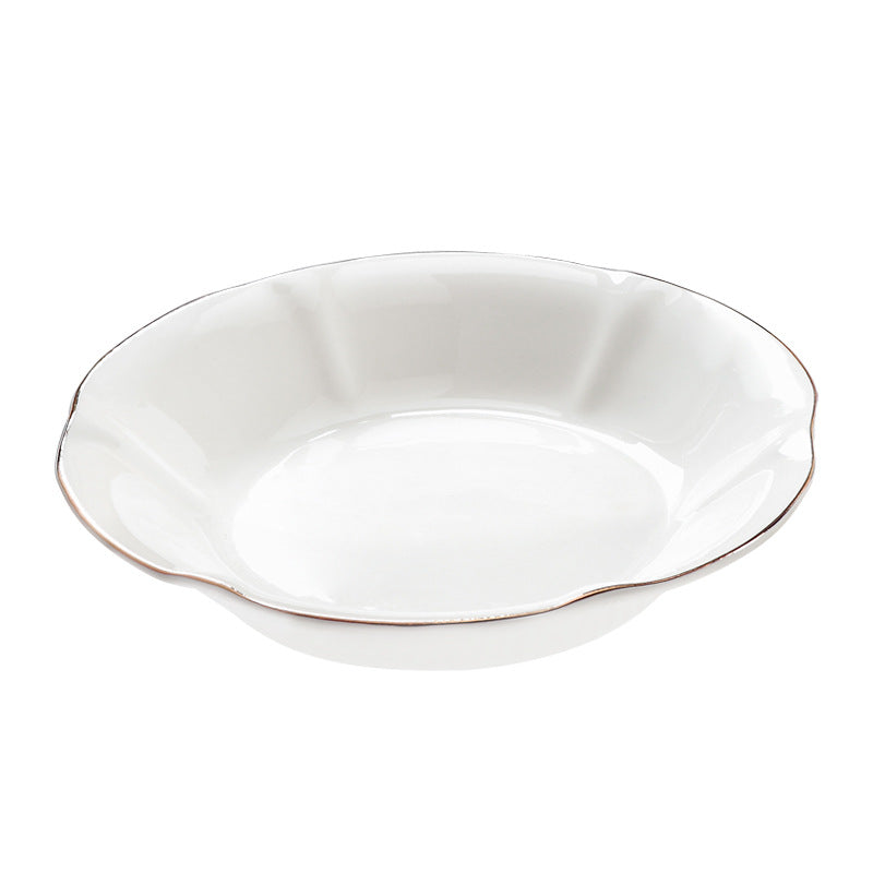 Wholesale gold-rimmed large soup bowl for home extra large pickled fish large basin bowl ceramic boiled fish bowl soup basin 2024 new arrival