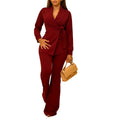 D601 european and american style women's fashion two-piece set: chic tie-up blazer and pants - new autumn/winter  collection