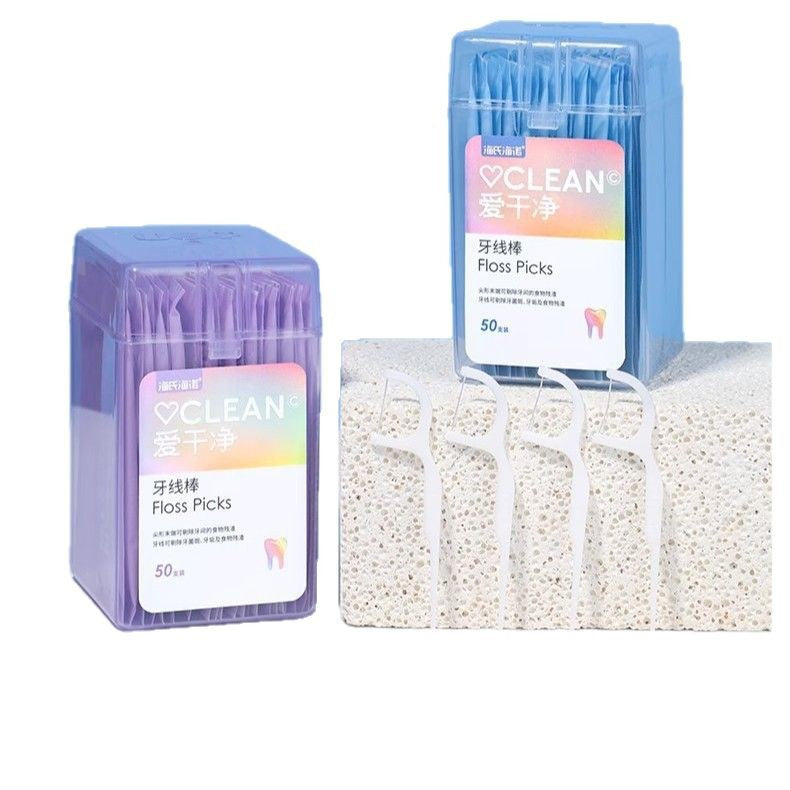 Haishi Hainuo floss stick single pack portable family pack slippery ultra-fine toothpick floss floss household box