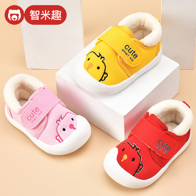 Baby walking shoes for girls, winter infant cotton shoes, toddler soft-soled shoes for 0-1-2 years old, autumn and winter shoes for boys