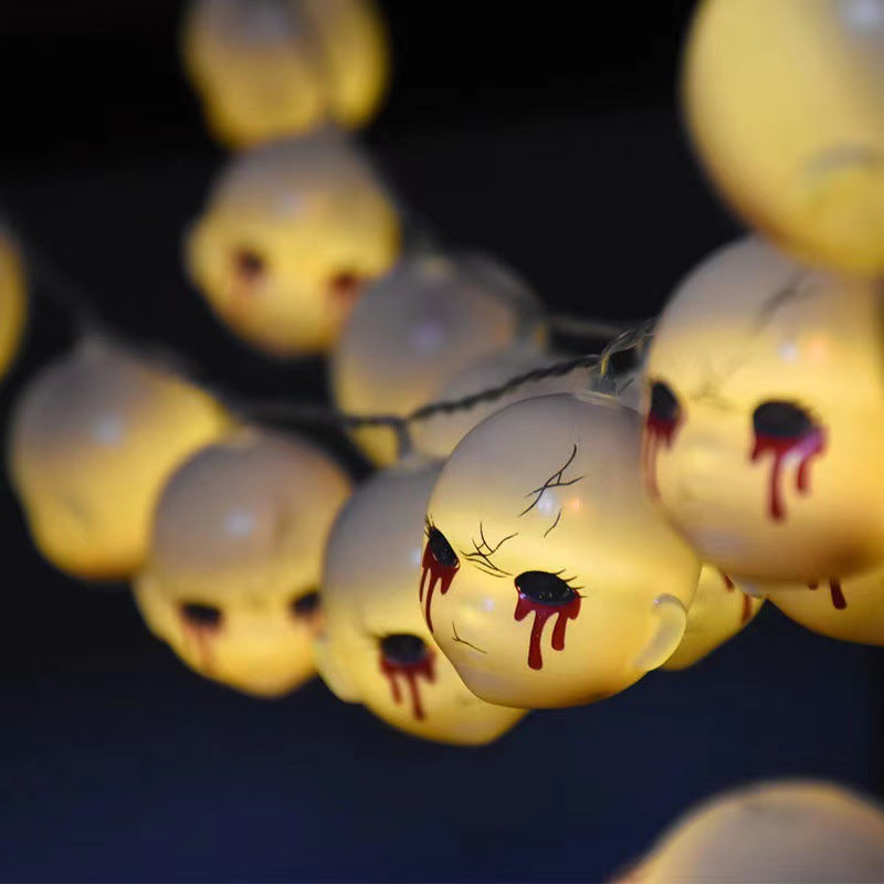 New Halloween light string skull ghost horror decorative lights ghost festival atmosphere small lights battery box pumpkin lights