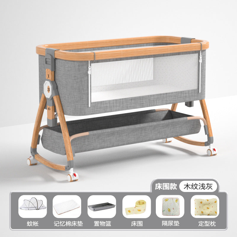 Aluminum alloy baby crib - portable, foldable, multi-functional bassinet - newborn splice bed