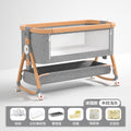 Wood grain aluminum alloy - light grey - premium set - waterproof pad + shaping pillow + bed bumper