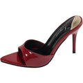 European and american summer new pointed-toe stiletto heel patent leather slippers, versatile sexy red women's sandals, slimming design