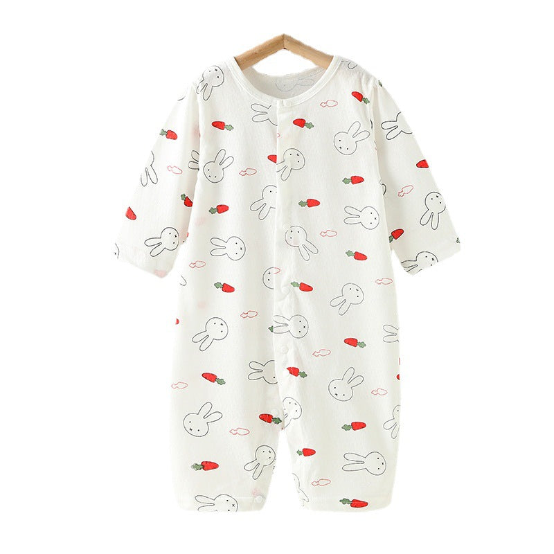 Wholesale baby rompers - spring/summer lightweight air conditioning suits, baby pajamas, long-sleeve onesies, crawling suits, newborn clothes