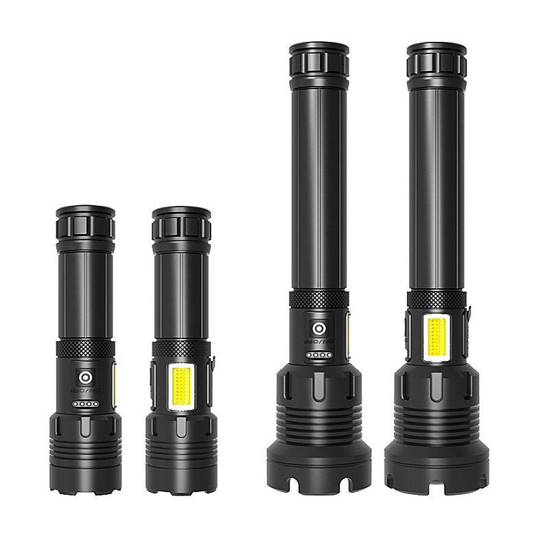 Cross-border P70 strong light flashlight outdoor waterproof USB charging retractable zoom high power LED flashlight