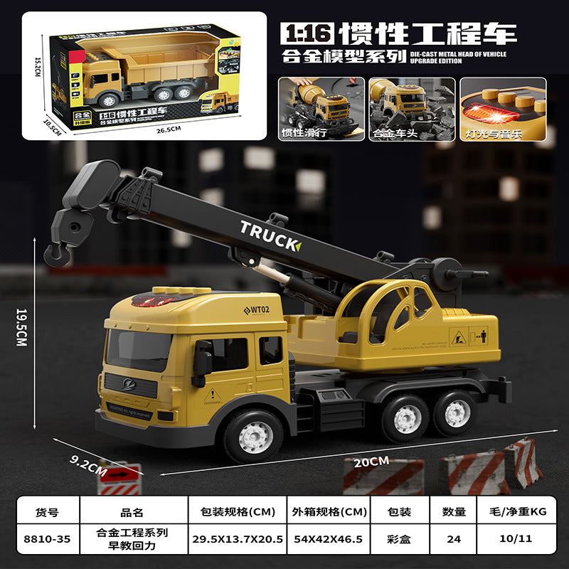 Kids' off-road transport trailer dump truck construction vehicle simulation inertia alloy container truck toy dump truck