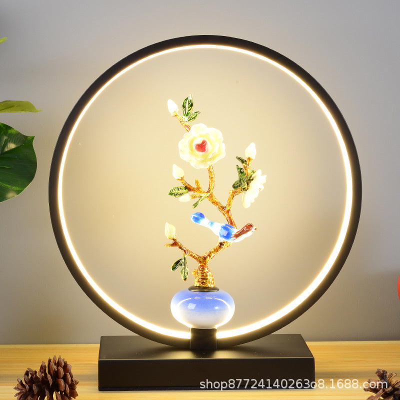 Creative ornament table lamp - bedroom bedside lamp - remote & touch control - deer design - round - wedding decoration - smart gift - tea table lamp