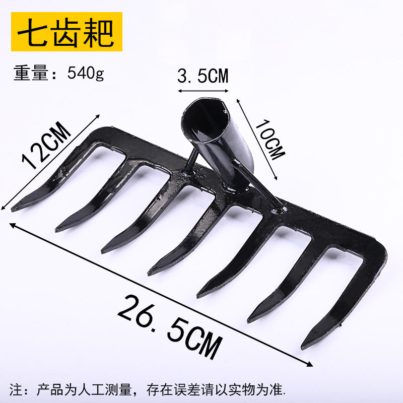 Agricultural iron rake, ground rake, thickened nail rake, soil rake, grass rake manufacturer, multi-functional 469-tooth weeding tool