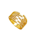[copper inlaid with zirconium] fashion hot-selling geometric ring for women, accessible luxury, fashionable, high-end, openable, adjustable ring jewelry