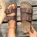 summer new arrival: plus-size women's casual comfort flat retro slip-on beach sandals for export