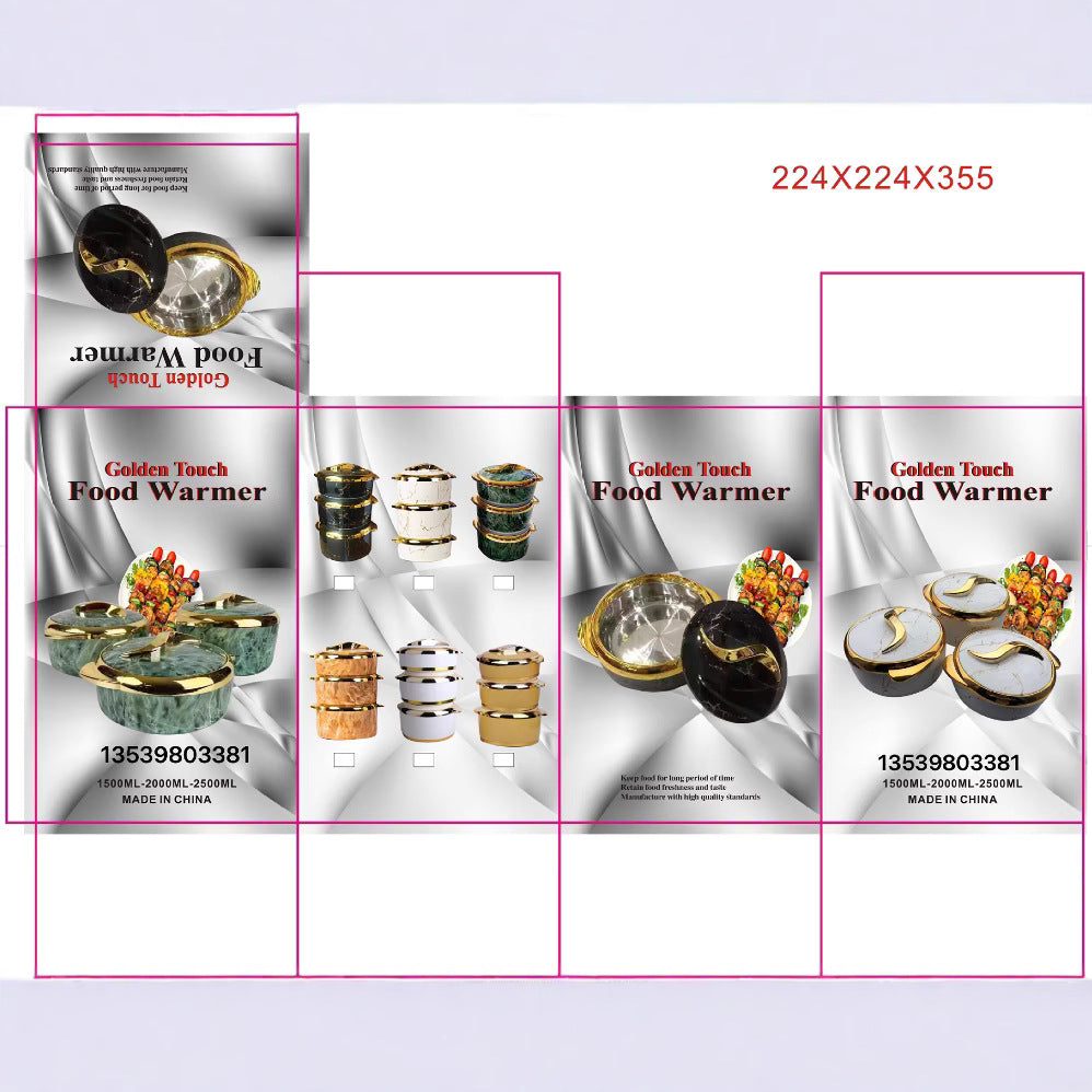 Factory price food warmeexport3pcsexporthot selling africa 1500ml2000ml2500ml round insulation