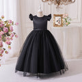 European and american newborn/first birthday dress - flutter sleeve tutu with bow, mesh skirt, flower girl princess dress, banquet/performance outfit