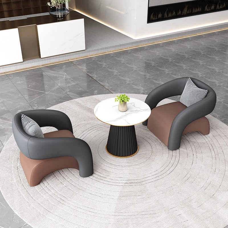 Business reception sofa set - ideal for hotels, offices, sales centers, and reception areas. includes sofa, table, and chairs for meetings and discussions