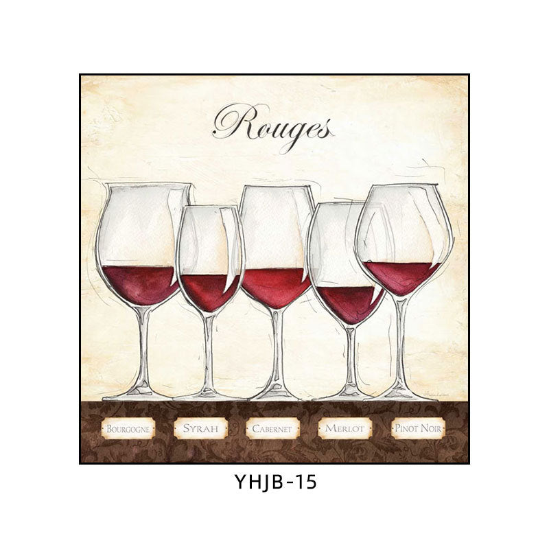 American bar decorative painting retro industrial style creative KTV box red wine glass hanging painting nostalgic wine mural
