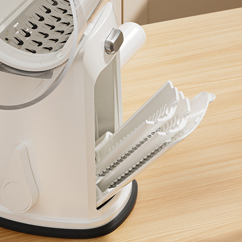 Multifunctional vegetable cutter - hand-cranked, easy to use: shreds, slices, grates potatoes, and grinds nuts