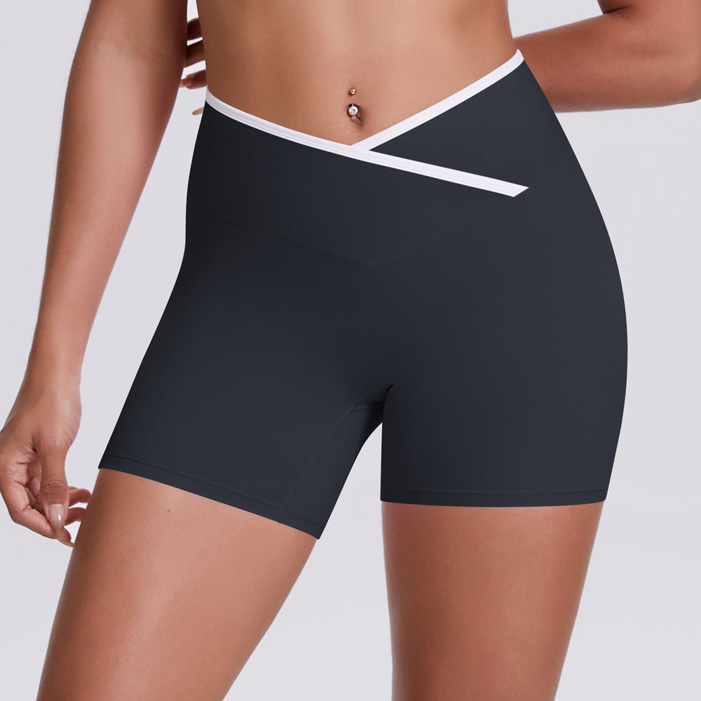 new color block criss-cross fitted brushed high-stretch yoga set - 5-piece running, fitness, and breathable training outfit