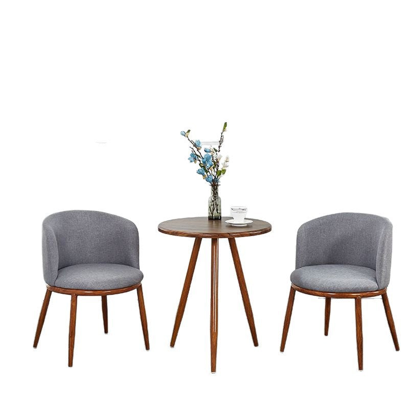 Scandinavian modern casual imitation solid wood negotiation table and chair combination small apartment balcony creative casual milk tea shop chair