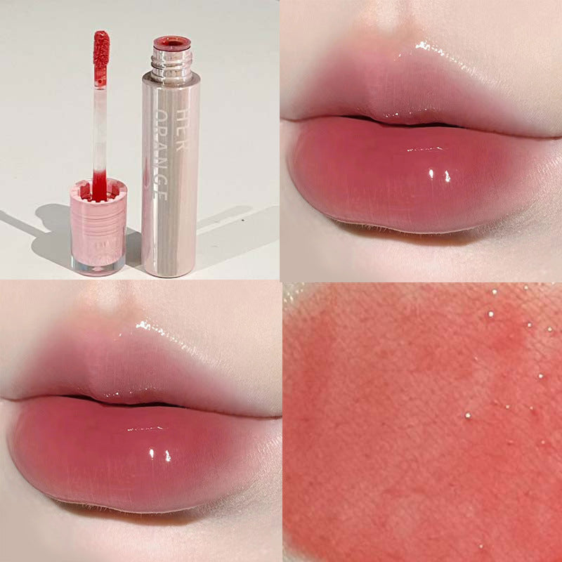 HERORANGE~ Pure Pure Mirror Lip Glaze Holds Makeup to Show Tender Water Light Dudu Lip Lipstick Natural Versatile Lip Gloss