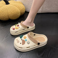 Soft bottom, feeling like stepping on shit, ins cute cartoon clogs for women, summer outwear 2024new arrivalthick solenon-slip beach