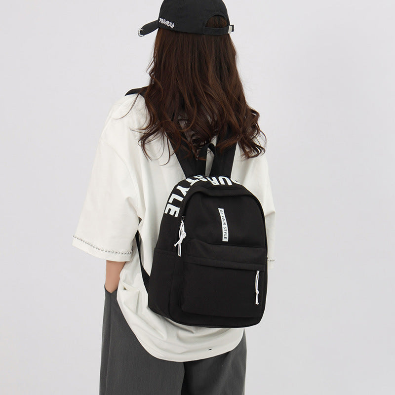 New Trendy Simple Backpack Fashion Leisure Campus Student School Bag Lightweight Large Capacity Travel Commuter Backpack