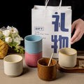 Japanese retro rustic pottery coffee cup afternoon tea latte high-end ceramic kiln-change cup latte art cup drawstring cup water cup