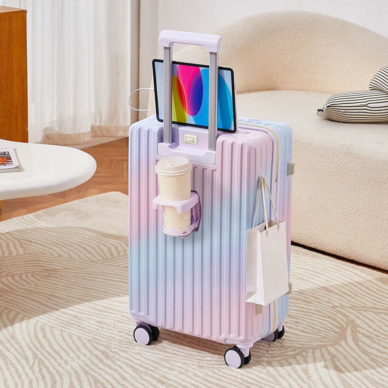 Gradual change color suitcase 2024 new women's 24-inch suitcase male student boarding password box durable large capacity