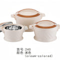Export cross-border stainless steel thermal pot large capacity thermal rice bucket double layer pot 3pcs food warmer