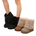 fall/winter new arrival: women's chunky platform ankle boots - plush fleece lined, european & american style, plus size available, perfect for cross-border e-commerce