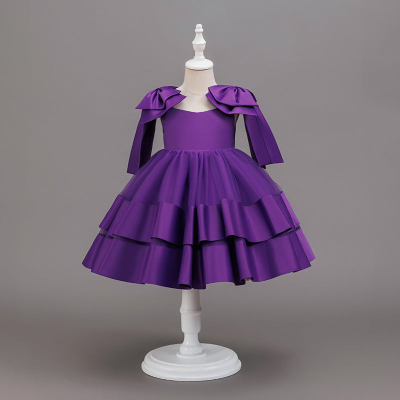 New arrival cross-border kids dress first birthday party skirt first birthday skirt girl performance dress dressexportfashion
