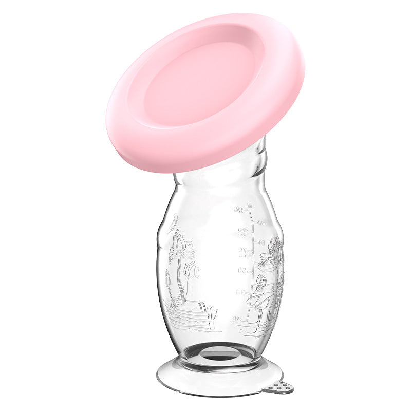 English boxed new model with suction cup milk collector, manual milk leakage breast milk collector, portable suction cup bottom full silicon