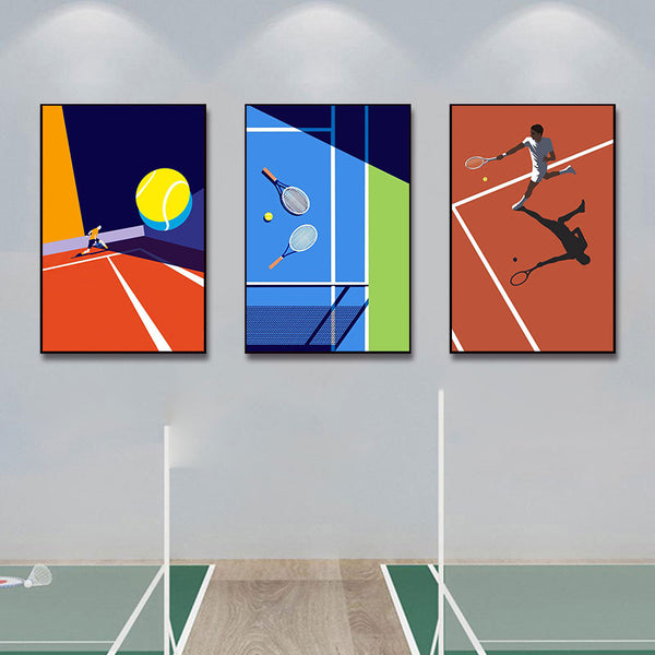Tennis decorative painting abstract art poster club mural tennis racket photo wall map tennis court hanging painting