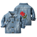 European and american children's spring collection: new embroidered outerwear, baby denim jackets - cross-border denim jacket