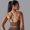 fashionpure color cross-back sports intimates tight bubble wrap high-strength yoga fitness bra bra for women