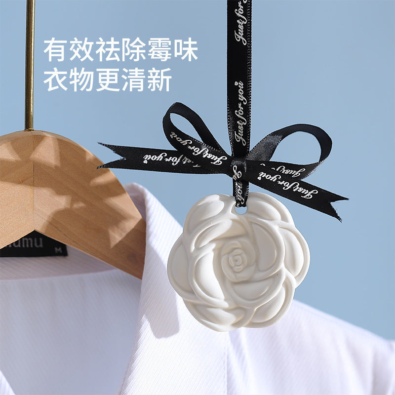 Wardrobe aromatherapy indoor for home wardrobe camellia balm toilet bathroom gypsum car fragrance long-lasting fragrance